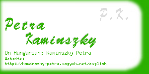 petra kaminszky business card